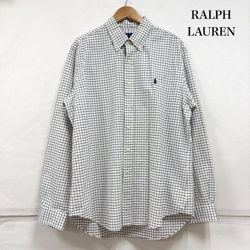 ラルフローレン RALPHLAUREN シャツ、ブラウス 長袖 ボタンダウン 長袖 グラフチェック シャツ ポニー刺繡 L チェック X ワンポイント X ロゴ、文字 X 刺繍 白 / ホワイト / white X 黒 / ブラック / black メンズ USED 古着 中古 50160402