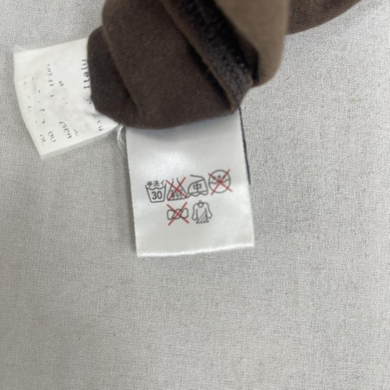 ルシアンペラフィネ Lucien Pellat-Finet カットソー 半袖 05ss ダメージ カットオフ 加工 バックプリント ヴィンテージ Tシャツ 茶 / ブラウン / brown メンズ USED 古着 中古 50160403