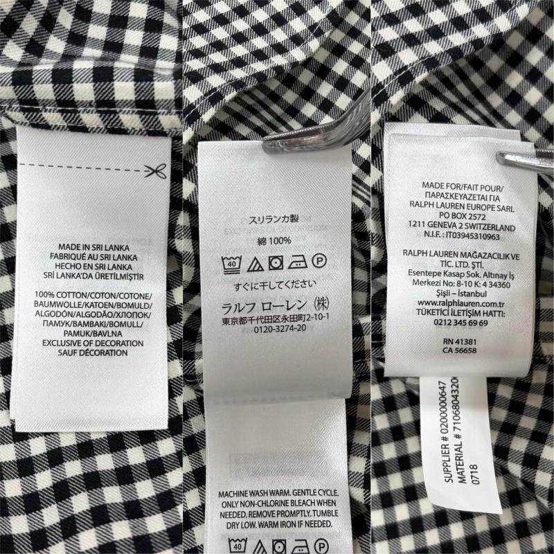 ラルフローレン RALPHLAUREN シャツ、ブラウス 長袖 ボタンダウン 長袖 ギンガムチェック シャツ ポニー刺繡 L チェック X ワンポイント X ロゴ、文字 X 刺繍 黒 / ブラック / black X 白 / ホワイト / white メンズ USED 古着 中古 50160406