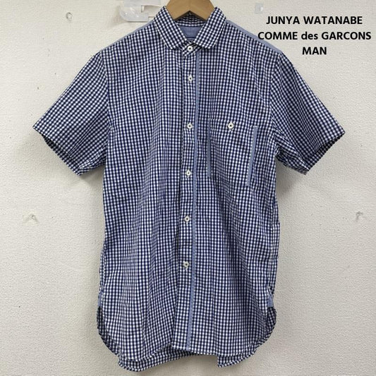ジュンヤワタナベコムデギャルソンマン JUNYA WATANABE COMME des GARCONS MAN シャツ、ブラウス 半袖 ギンガム チェック柄 半袖 シャツ wg-b035 XS 青 / ブルー / blue メンズ USED 古着 中古 50160416