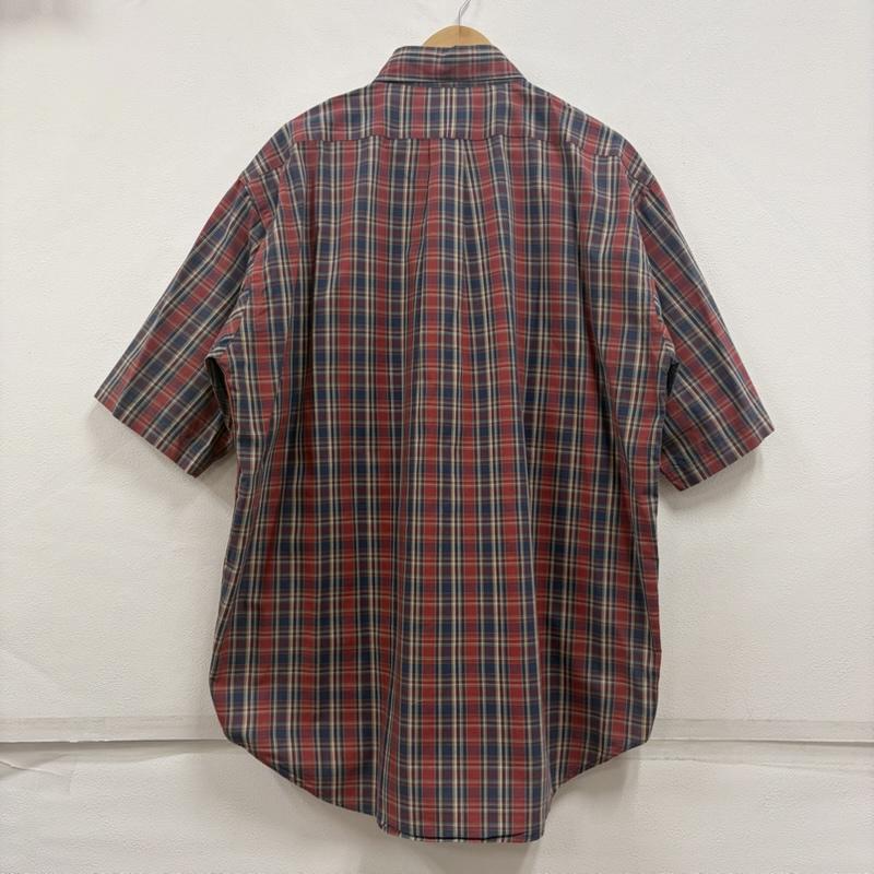 ポロバイラルフローレン Polo by RALPH LAUREN シャツ、ブラウス 半袖 90s OLD ボタンダウン 半袖 チェックシャツ ポニー刺繡 BLAIRE ヴィンテージ M チェック X ワンポイント X ロゴ、文字 X 刺繍 赤 / レッド / red X 紺 / ネイビー / navy メンズ USED 古着 中古 50160419