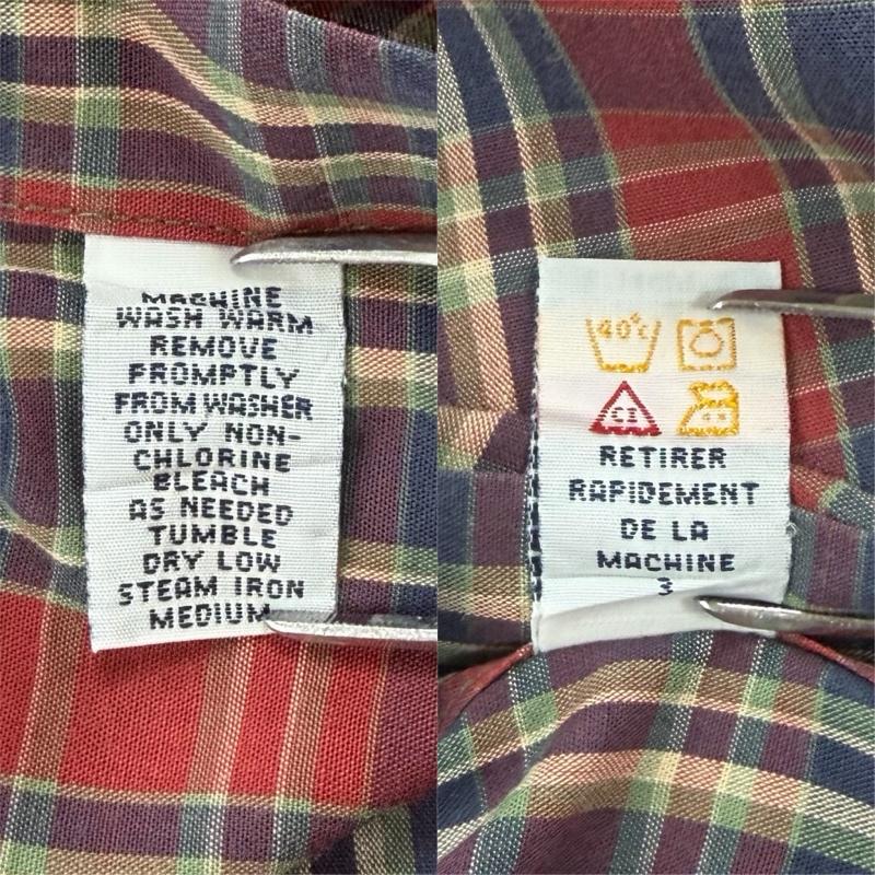 ポロバイラルフローレン Polo by RALPH LAUREN シャツ、ブラウス 半袖 90s OLD ボタンダウン 半袖 チェックシャツ ポニー刺繡 BLAIRE ヴィンテージ M チェック X ワンポイント X ロゴ、文字 X 刺繍 赤 / レッド / red X 紺 / ネイビー / navy メンズ USED 古着 中古 50160419