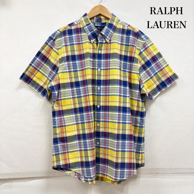 ラルフローレン RALPHLAUREN シャツ、ブラウス 半袖 ボタンダウン 半袖 チェックシャツ ポニー刺繡 XL チェック X ワンポイント X ロゴ、文字 X 刺繍 黄 / イエロー / yellow X 青 / ブルー / blue X マルチカラー / マルチカラー / multicolor メンズ USED 古着 中古 50160422