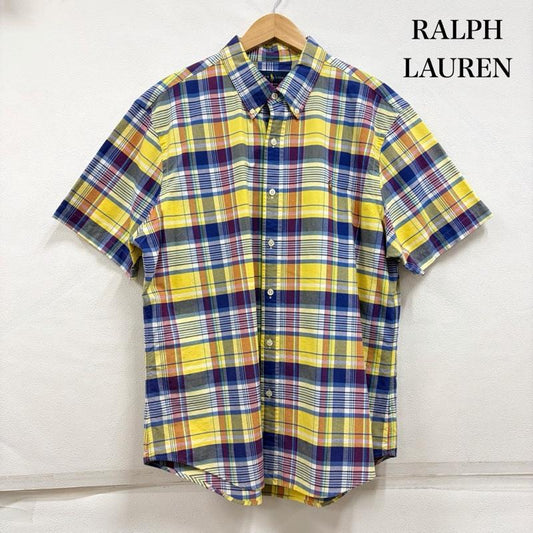 ラルフローレン RALPHLAUREN シャツ、ブラウス 半袖 ボタンダウン 半袖 チェックシャツ ポニー刺繡 XL チェック X ワンポイント X ロゴ、文字 X 刺繍 黄 / イエロー / yellow X 青 / ブルー / blue X マルチカラー / マルチカラー / multicolor メンズ USED 古着 中古 50160422
