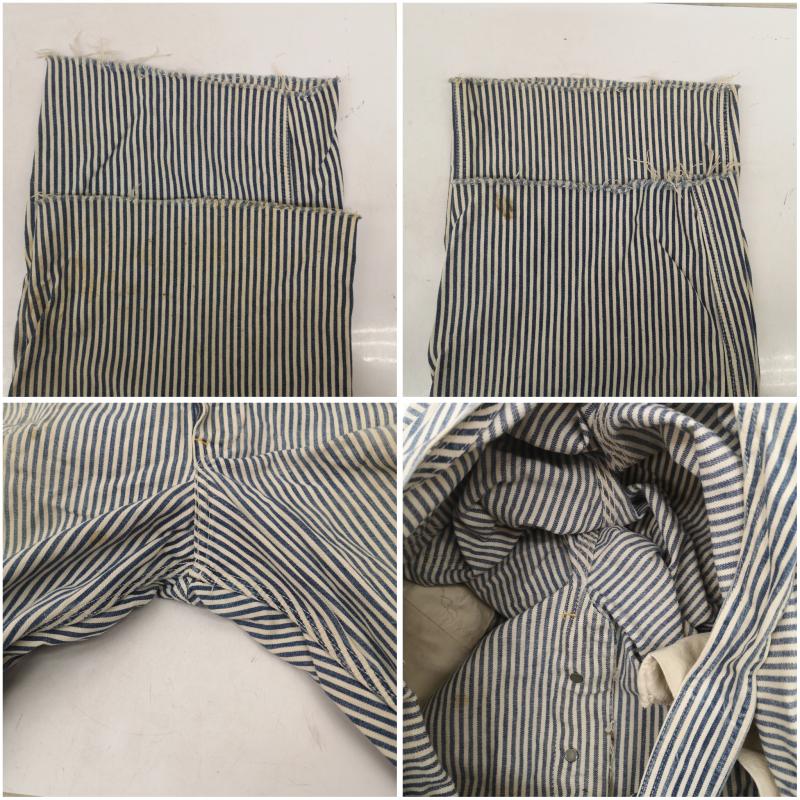 ヴィンテージ VINTAGE サロペット・オーバーオール サロペット、オーバーオール 50s CAN T BUST EM オーバーオール ヒッコリー ストライプ 白 / ホワイト / white X インディゴ / インディゴ / Indigo メンズ USED 古着 中古 50160430