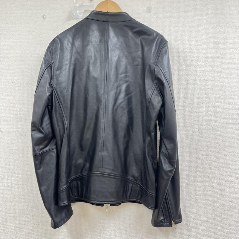 テットオム TETE HOMME ジャケット、上着 レザージャケット ラム レザー シングル ライダース ジャケット ダブルジッパー 無地 黒 / ブラック / black メンズ USED 古着 中古 50160441
