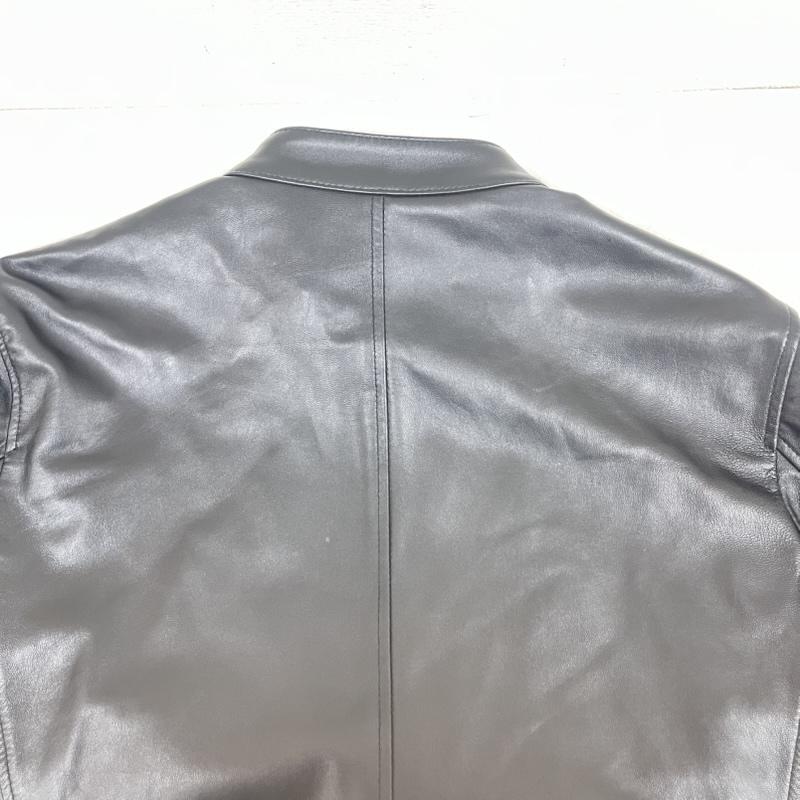テットオム TETE HOMME ジャケット、上着 レザージャケット ラム レザー シングル ライダース ジャケット ダブルジッパー 無地 黒 / ブラック / black メンズ USED 古着 中古 50160441