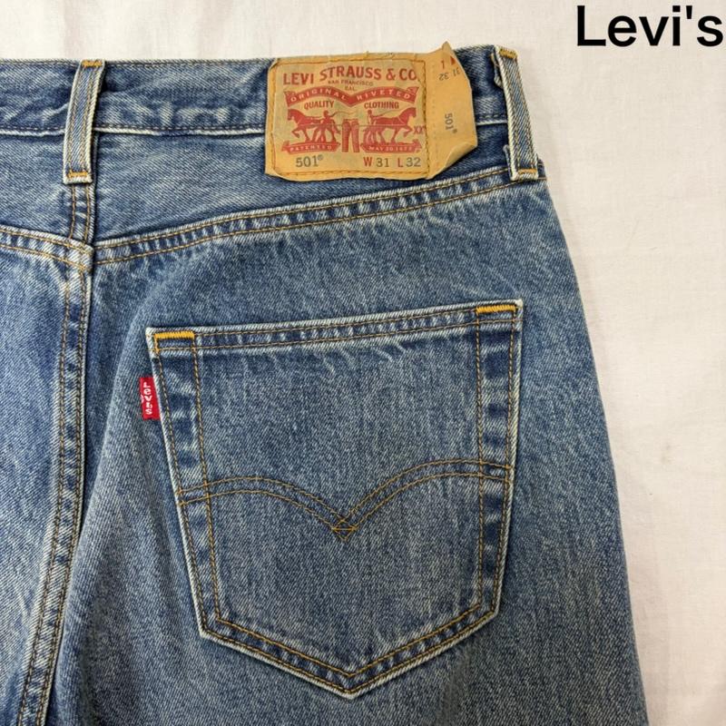 リーバイス Levi s パンツ デニム、ジーンズ 00501-1948 501 ストレートフィット ボタンフライ仕様 W31 L32 ブルー 31インチ 無地 青 / ブルー / blue メンズ USED 古着 中古 50160442