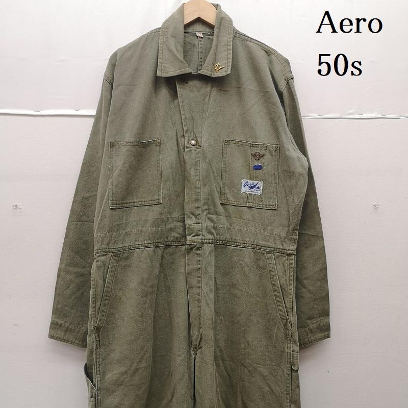 ヴィンテージ VINTAGE サロペット・オーバーオール サロペット、オーバーオール Aero 50s ミリタリー ジャンプスーツ つなぎ カーキオリーブ / カーキオリーブ / メンズ USED 古着 中古 50160449