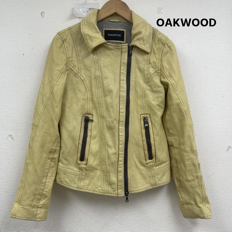 オークウッド OAKWOOD ジャケット、上着 レザージャケット シングル スタイル レザー ライダース ジャケット ライトイエロー M 黄 / イエロー / yellow レディース USED 古着 中古 50160451