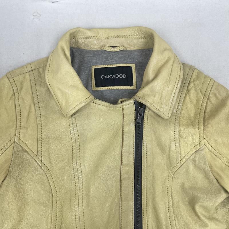 オークウッド OAKWOOD ジャケット、上着 レザージャケット シングル スタイル レザー ライダース ジャケット ライトイエロー M 黄 / イエロー / yellow レディース USED 古着 中古 50160451