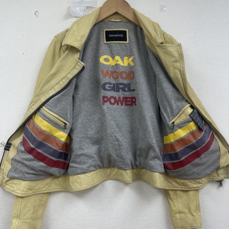オークウッド OAKWOOD ジャケット、上着 レザージャケット シングル スタイル レザー ライダース ジャケット ライトイエロー M 黄 / イエロー / yellow レディース USED 古着 中古 50160451