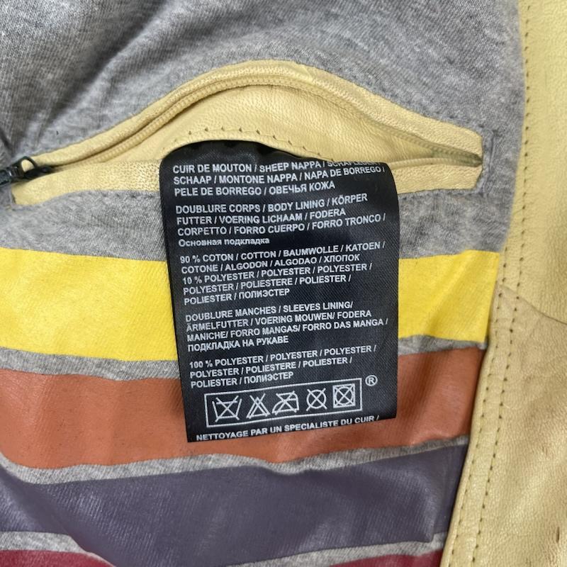 オークウッド OAKWOOD ジャケット、上着 レザージャケット シングル スタイル レザー ライダース ジャケット ライトイエロー M 黄 / イエロー / yellow レディース USED 古着 中古 50160451