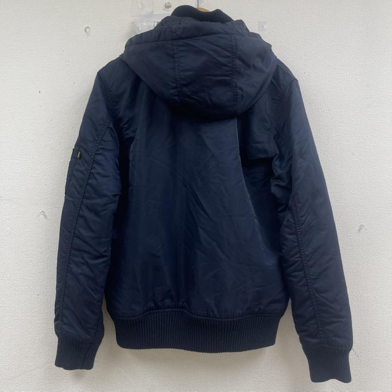 アルファ インダストリー Alpha Industries ジャケット、上着 ジャンパー、ブルゾン HOODED RIB JACKET ロゴ パッチ ジャケット アウター XL 紺 / ネイビー / navy メンズ USED 古着 中古 50160452