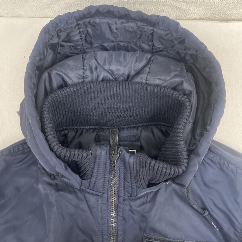 アルファ インダストリー Alpha Industries ジャケット、上着 ジャンパー、ブルゾン HOODED RIB JACKET ロゴ パッチ ジャケット アウター XL 紺 / ネイビー / navy メンズ USED 古着 中古 50160452