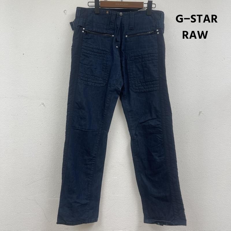 ジースターロゥ G-STAR RAW パンツ チノパン 3301モデル モトクロス ジップフライ コットン ワーク パンツ 32インチ 紺 / ネイビー / navy メンズ USED 古着 中古 50160459