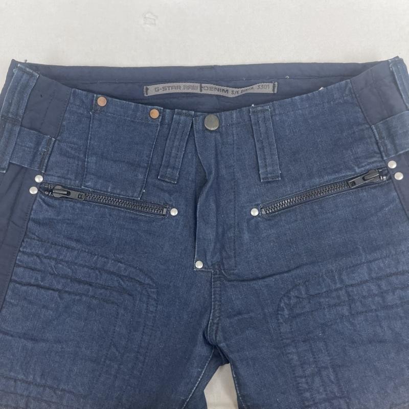 ジースターロゥ G-STAR RAW パンツ チノパン 3301モデル モトクロス ジップフライ コットン ワーク パンツ 32インチ 紺 / ネイビー / navy メンズ USED 古着 中古 50160459