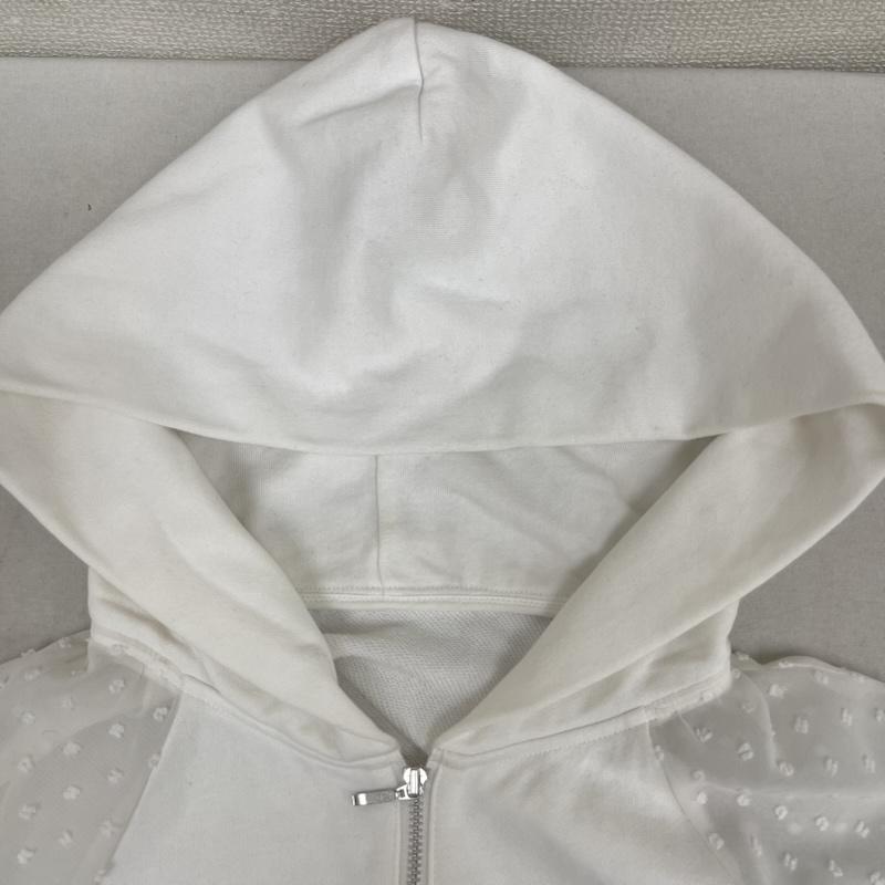 グレースコンチネンタル GRACE CONTINENTAL パーカー 長袖 ドット フラワー パーカー カットワーク レース デザイン 白 / ホワイト / white レディース USED 古着 中古 50160464