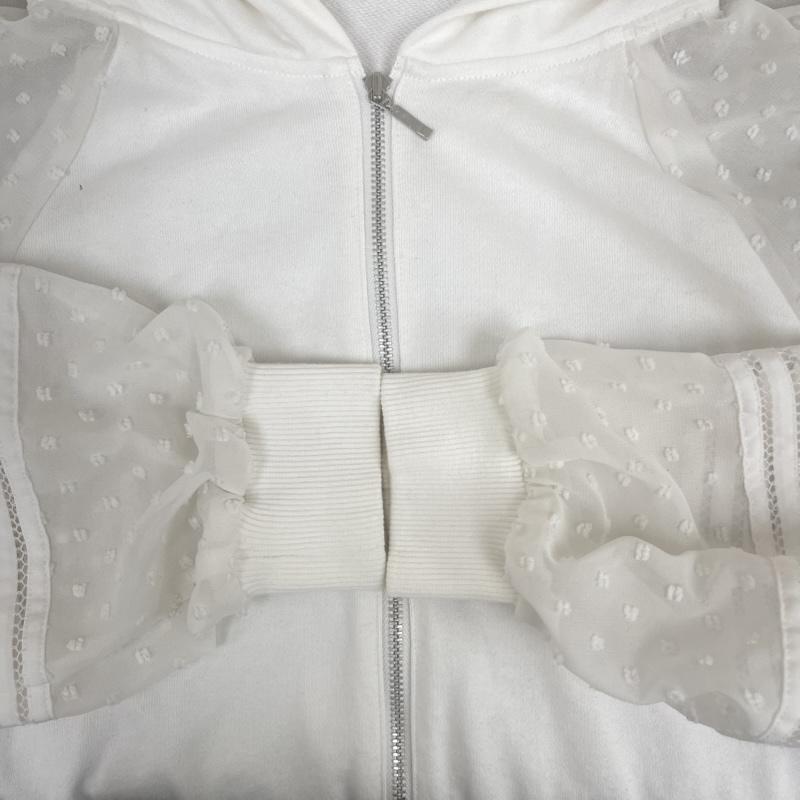 グレースコンチネンタル GRACE CONTINENTAL パーカー 長袖 ドット フラワー パーカー カットワーク レース デザイン 白 / ホワイト / white レディース USED 古着 中古 50160464