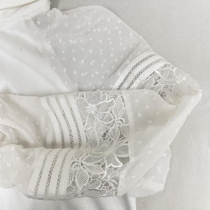 グレースコンチネンタル GRACE CONTINENTAL パーカー 長袖 ドット フラワー パーカー カットワーク レース デザイン 白 / ホワイト / white レディース USED 古着 中古 50160464