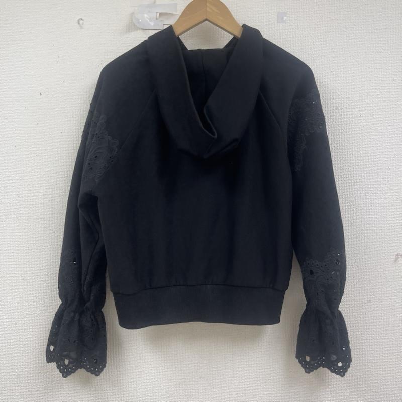 グレースコンチネンタル GRACE CONTINENTAL パーカー 長袖 キャンディ スリー ブ カットワーク ジップアップ パーカー 黒 / ブラック / black レディース USED 古着 中古 50160469