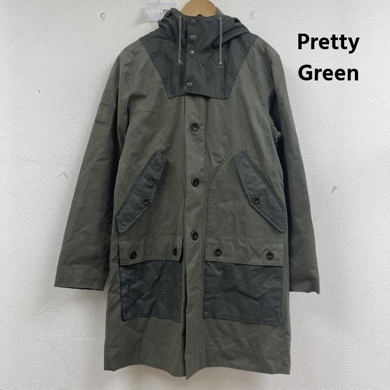 プリティーグリーン Pretty Green コート コート一般 ASHBURN パッチポケット フーデッド パーカー モッズ コート XS カーキ / カーキ / khaki メンズ USED 古着 中古 50160484