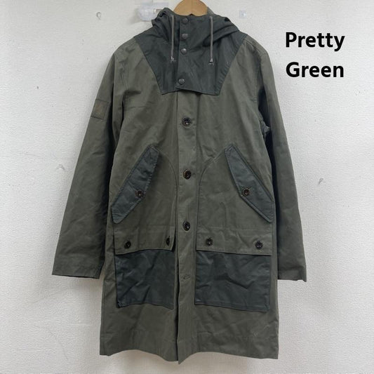 プリティーグリーン Pretty Green コート コート一般 ASHBURN パッチポケット フーデッド パーカー モッズ コート XS カーキ / カーキ / khaki メンズ USED 古着 中古 50160484