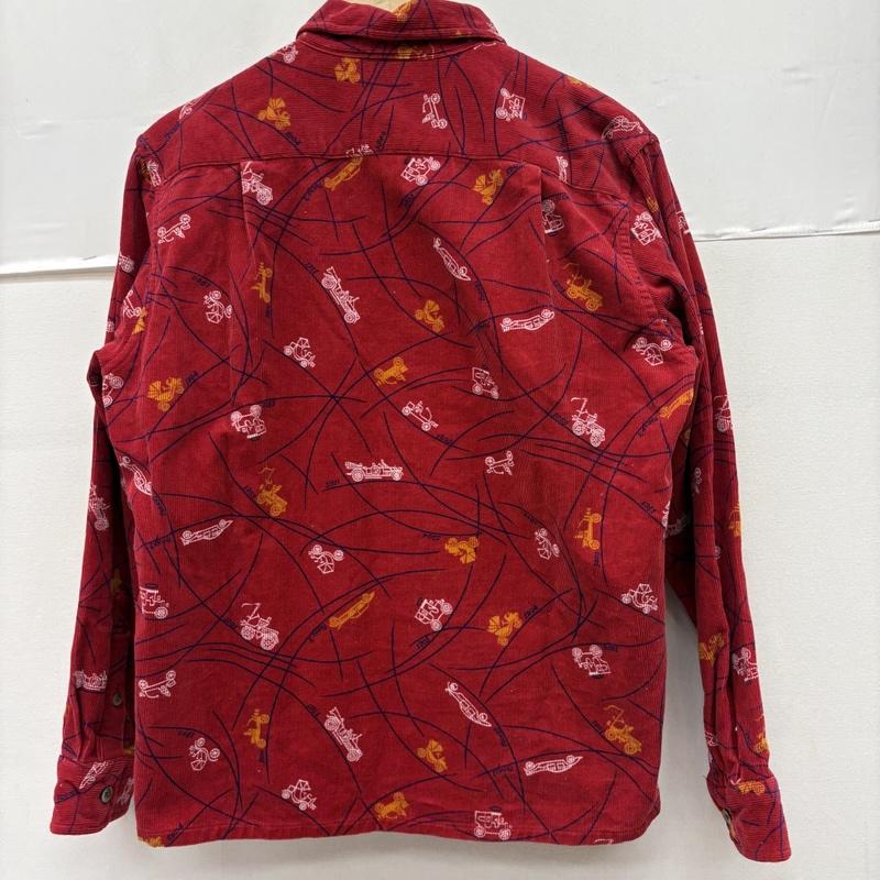 ザスタイリストジャパン The Stylist Japan シャツ、ブラウス 長袖 コットン プリント コーデュロイ オープンカラー シャツ S 赤 / レッド / red メンズ USED 古着 中古 50160493