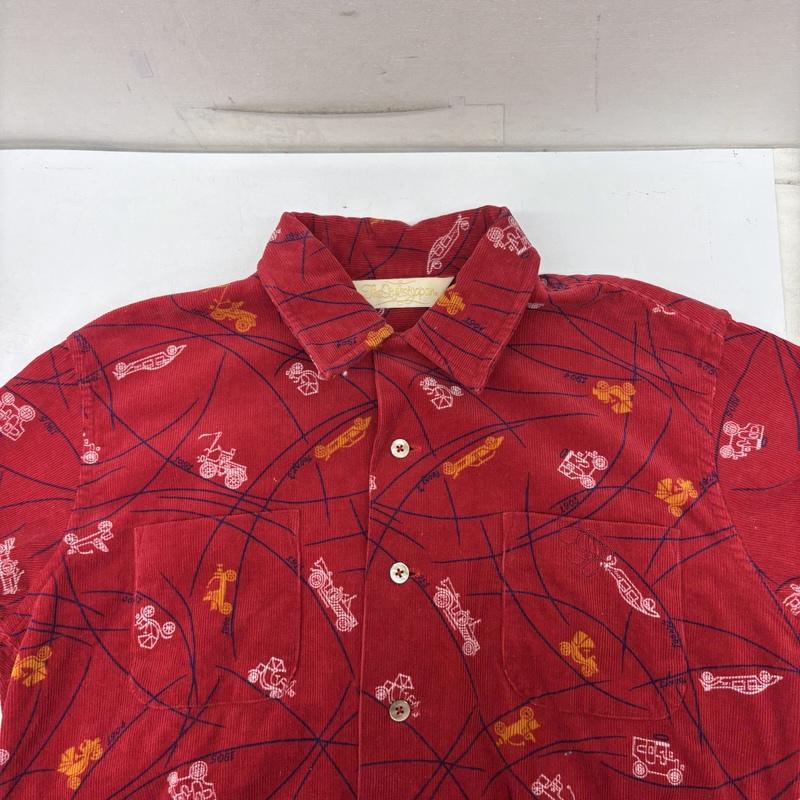 ザスタイリストジャパン The Stylist Japan シャツ、ブラウス 長袖 コットン プリント コーデュロイ オープンカラー シャツ S 赤 / レッド / red メンズ USED 古着 中古 50160493