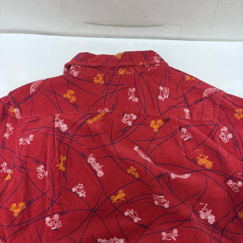 ザスタイリストジャパン The Stylist Japan シャツ、ブラウス 長袖 コットン プリント コーデュロイ オープンカラー シャツ S 赤 / レッド / red メンズ USED 古着 中古 50160493