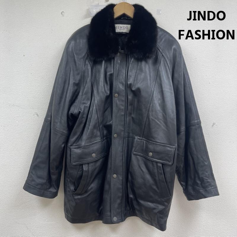 古着 USED ジャケット、上着 レザージャケット JINDO FASHION 襟ファー付き リアル レザー ジャケット L 黒 / ブラック / black メンズ USED 古着 中古 50160494