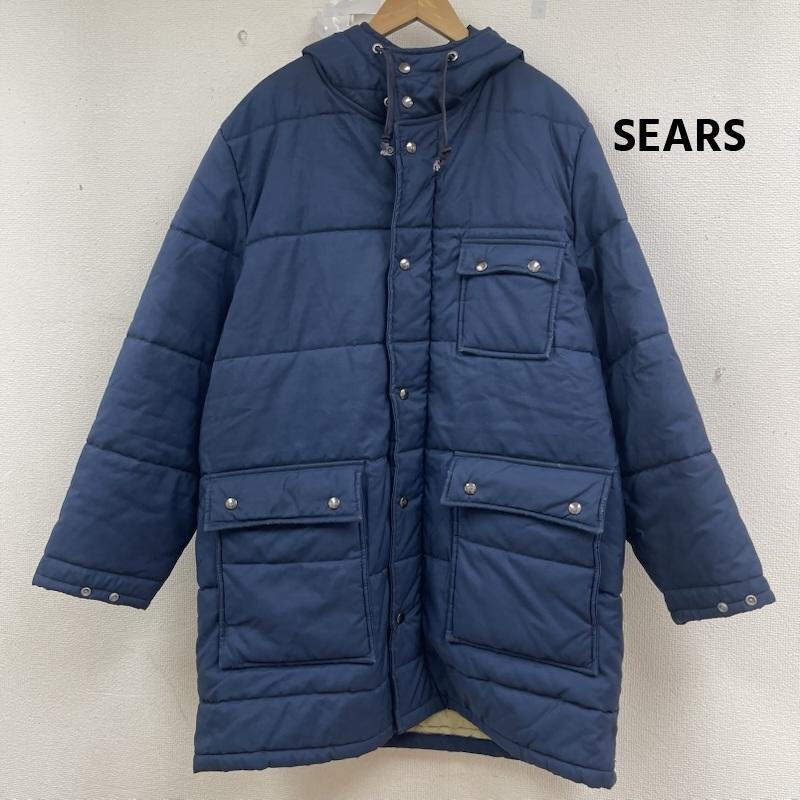 シアーズ SEARS ジャケット、上着 ダウンジャケット 70s 80s ヴィンテージ キルティング ジップ ダウンジャケット XL 青 / ブルー / blue メンズ USED 古着 中古 50160502