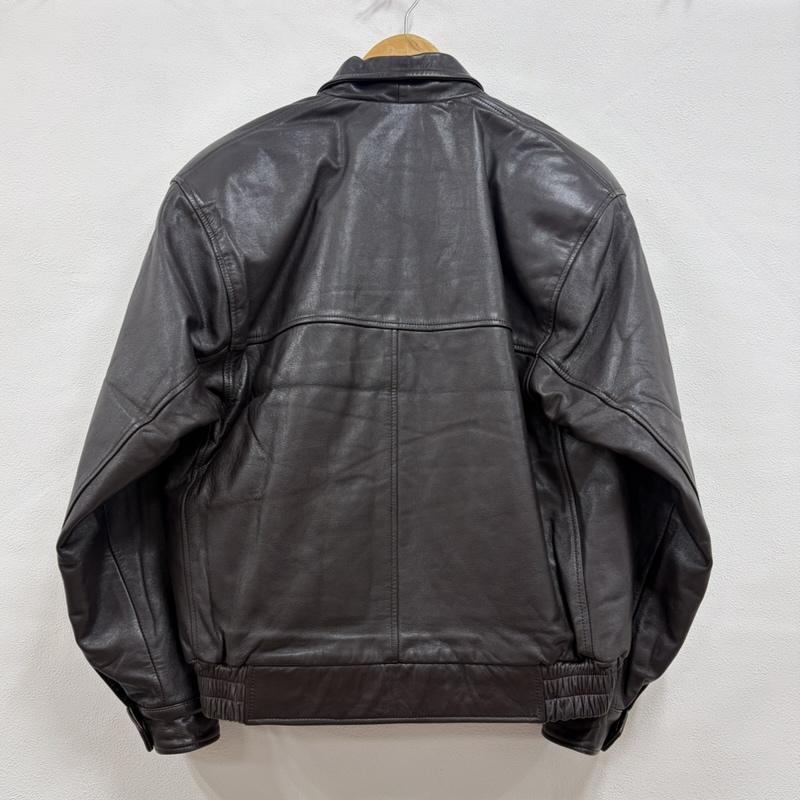 チャンピオン Champion ジャケット、上着 レザージャケット 90s WORLD CHAMPION 牛側 レザー ジャケット フルジップ ジップアップ ブルゾン フライト ヴィンテージ M 無地 茶 / ブラウン / brown メンズ USED 古着 中古 50160509