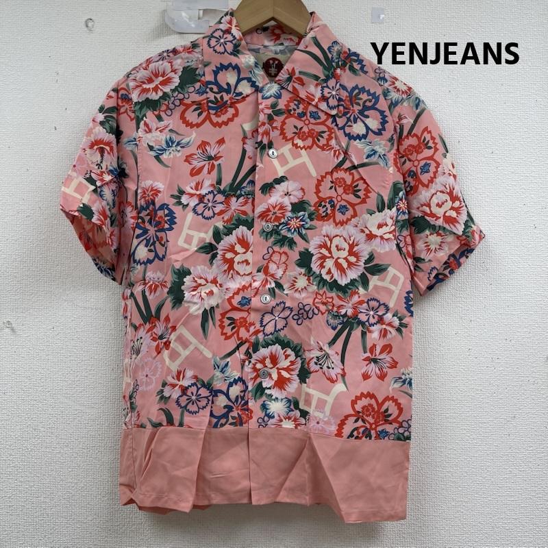 エンジーンズ YENJEANS シャツ、ブラウス 半袖 オープンカラー レーヨン アロハシャツ 07y3t-222 36 桃 / ピンク / pink メンズ USED 古着 中古 50160514