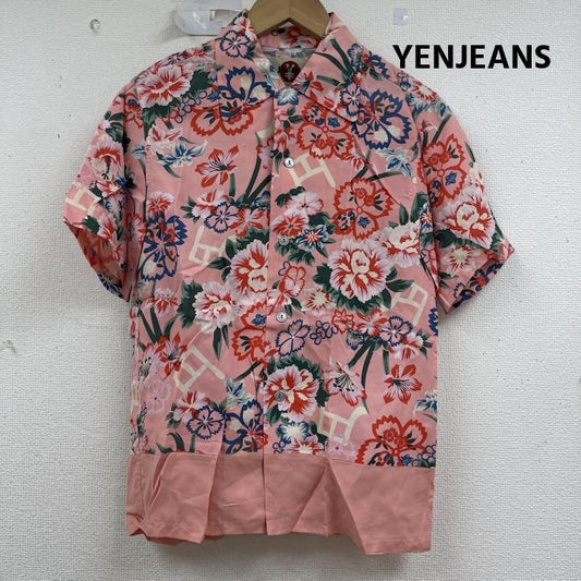 エンジーンズ YENJEANS シャツ、ブラウス 半袖 オープンカラー レーヨン アロハシャツ 07y3t-222 36 桃 / ピンク / pink メンズ USED 古着 中古 50160514