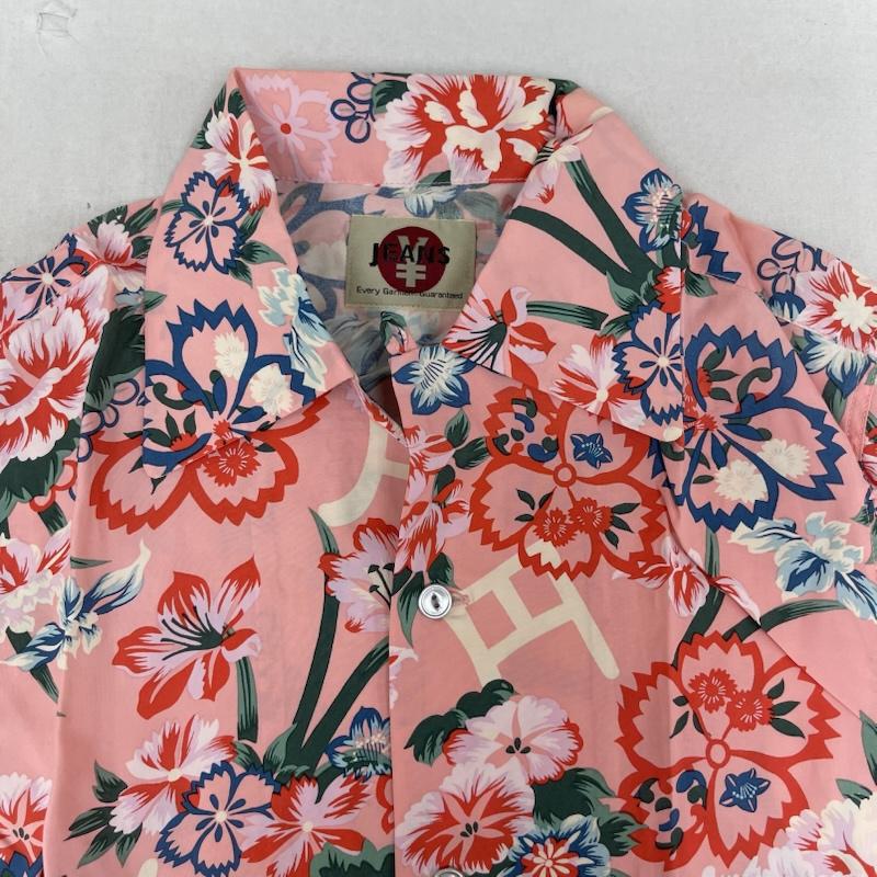 エンジーンズ YENJEANS シャツ、ブラウス 半袖 オープンカラー レーヨン アロハシャツ 07y3t-222 36 桃 / ピンク / pink メンズ USED 古着 中古 50160514