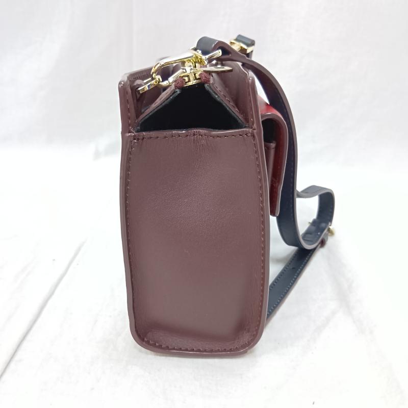 ポールスミス Paul Smith ショルダーバッグ ショルダーバッグ マルチカラーストライプ ロゴプリント ミニショルダーバッグ バーガンディー×レッド - ロゴ、文字 えんじ / ワインレッド / dark red レディース USED 古着 中古 50160515