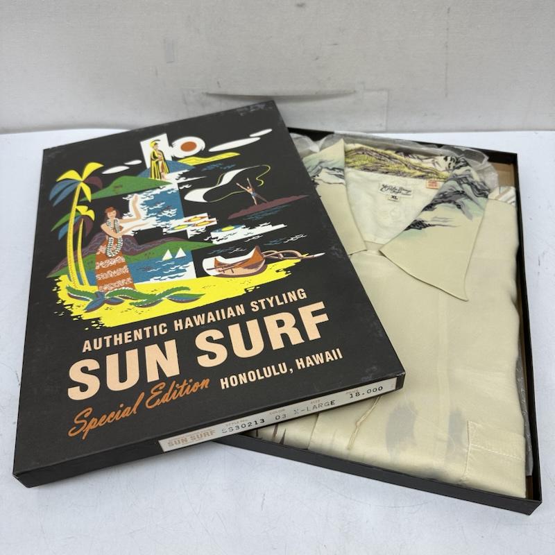 サンサーフ SUN SURF シャツ、ブラウス 半袖 Special Edition SASA TORA 虎 総柄 シルク アロハ シャツ SS30213 XL ベージュ / ベージュ / beige メンズ USED 古着 中古 50160516