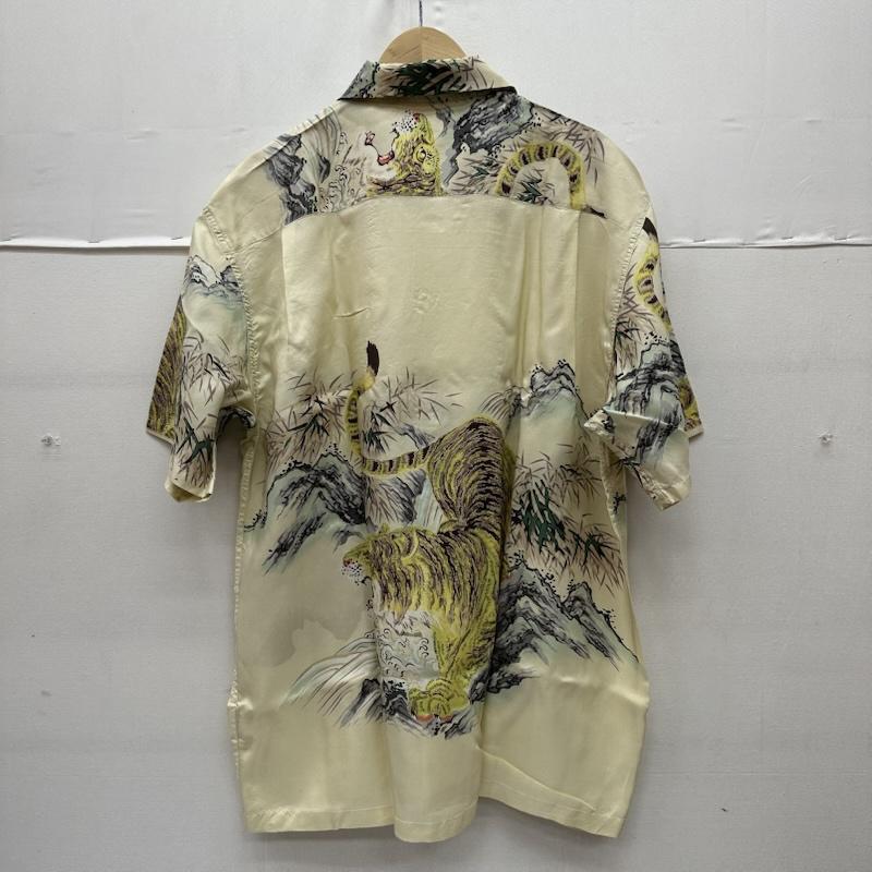 サンサーフ SUN SURF シャツ、ブラウス 半袖 Special Edition SASA TORA 虎 総柄 シルク アロハ シャツ SS30213 XL ベージュ / ベージュ / beige メンズ USED 古着 中古 50160516
