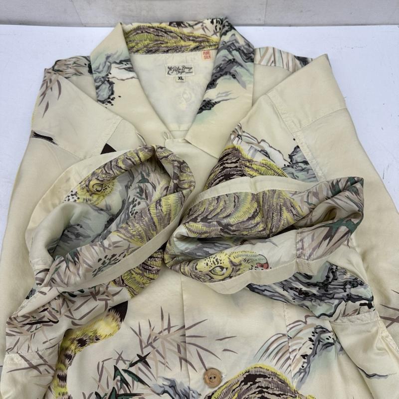 サンサーフ SUN SURF シャツ、ブラウス 半袖 Special Edition SASA TORA 虎 総柄 シルク アロハ シャツ SS30213 XL ベージュ / ベージュ / beige メンズ USED 古着 中古 50160516