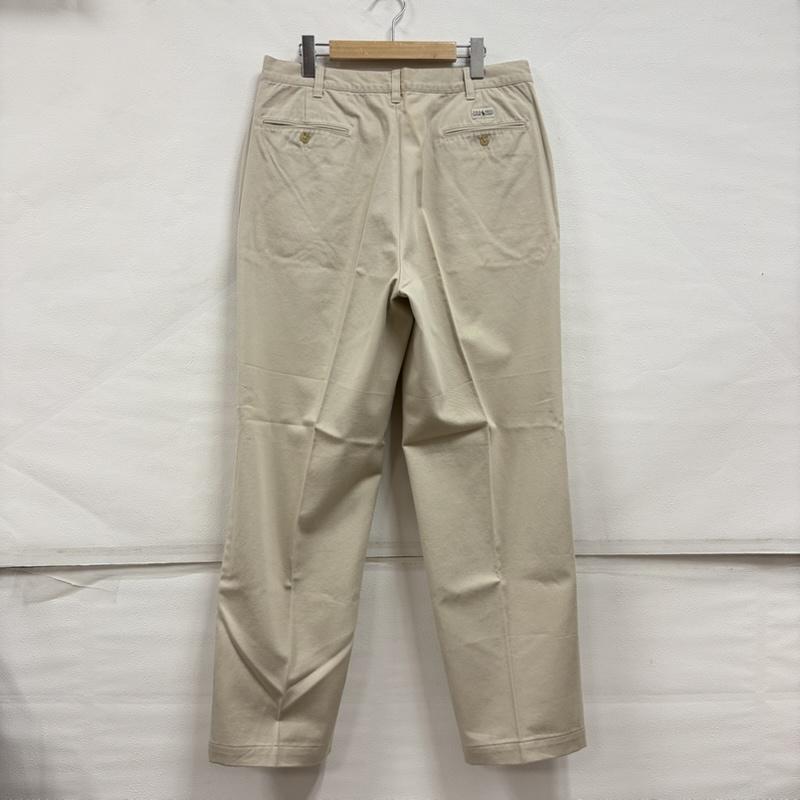 ポロバイラルフローレン Polo by RALPH LAUREN パンツ チノパン 90s 2タック チノパン カジュアル フォーマル パンツ ジッパーフライ ヴィンテージ 35インチ 無地 X ワンポイント X ロゴ、文字 X 刺繍 ベージュ / ベージュ / beige メンズ USED 古着 中古 50160520