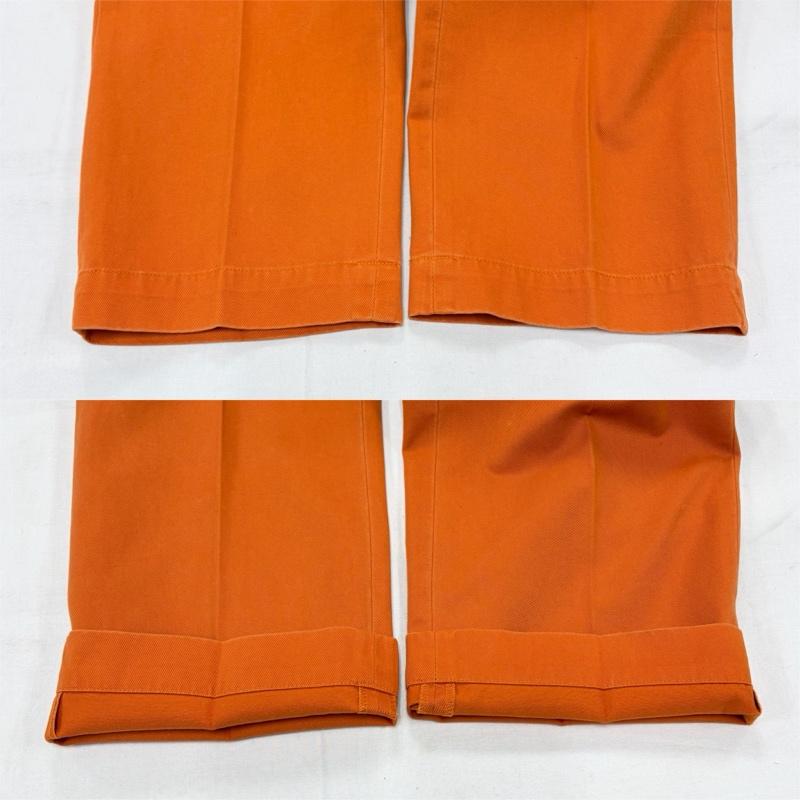 ポロバイラルフローレン Polo by RALPH LAUREN パンツ チノパン 90s チノパン カジュアル フォーマル パンツ ジッパーフライ ヴィンテージ ポニー刺繡 35インチ 無地 X ワンポイント X ロゴ、文字 X 刺繍 橙 / オレンジ / orange メンズ USED 古着 中古 50160522