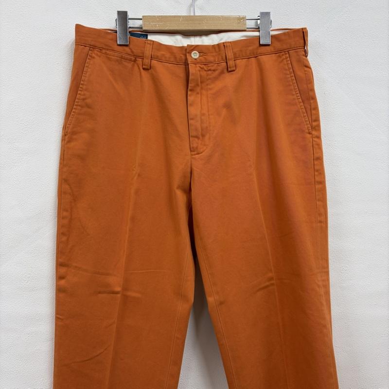 ポロバイラルフローレン Polo by RALPH LAUREN パンツ チノパン 90s チノパン カジュアル フォーマル パンツ ジッパーフライ ヴィンテージ ポニー刺繡 35インチ 無地 X ワンポイント X ロゴ、文字 X 刺繍 橙 / オレンジ / orange メンズ USED 古着 中古 50160522
