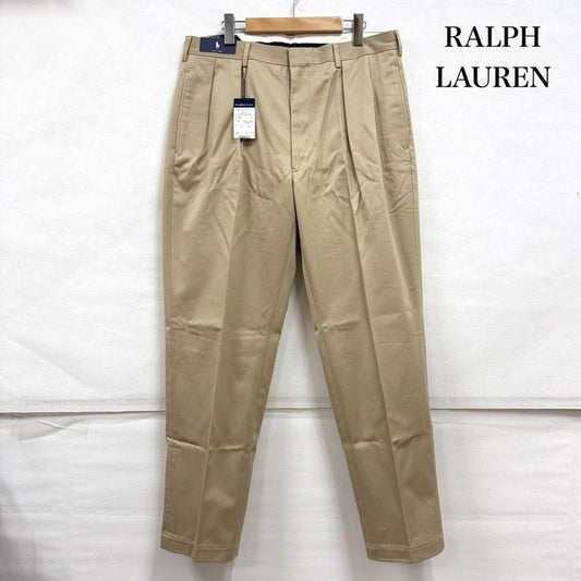 ポロバイラルフローレン Polo by RALPH LAUREN パンツ チノパン 90s 2タック チノパン カジュアル フォーマル パンツ ジッパーフライ ヴィンテージ 36インチ 無地 ベージュ / ベージュ / beige メンズ USED 古着 中古 50160523