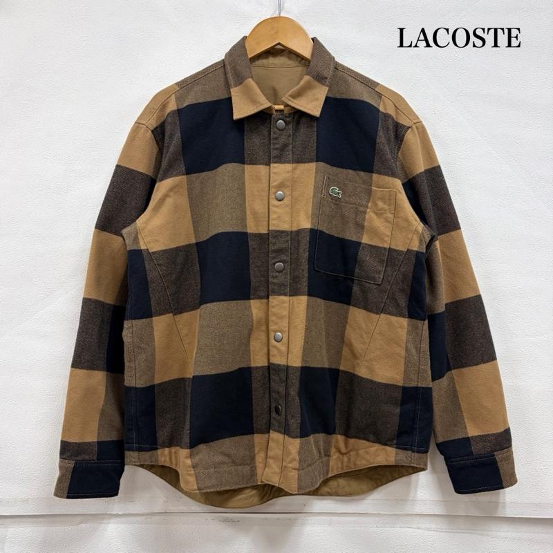 ラコステ LACOSTE ジャケット、上着 ジャケット、ブレザー バッファローチェック リバーシブル シャツ アウター ジャケット ロゴ 刺繍 S チェック X ワンポイント X ロゴ、文字 X 刺繍 キャメル / キャメル / X 黒 / ブラック / black メンズ USED 古着 中古 50160529