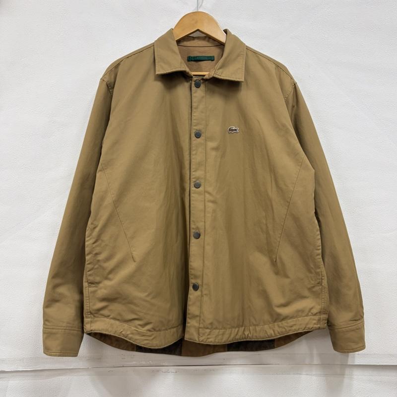 ラコステ LACOSTE ジャケット、上着 ジャケット、ブレザー バッファローチェック リバーシブル シャツ アウター ジャケット ロゴ 刺繍 S チェック X ワンポイント X ロゴ、文字 X 刺繍 キャメル / キャメル / X 黒 / ブラック / black メンズ USED 古着 中古 50160529