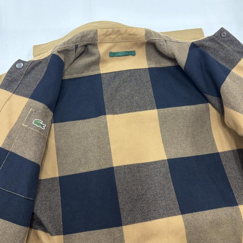 ラコステ LACOSTE ジャケット、上着 ジャケット、ブレザー バッファローチェック リバーシブル シャツ アウター ジャケット ロゴ 刺繍 S チェック X ワンポイント X ロゴ、文字 X 刺繍 キャメル / キャメル / X 黒 / ブラック / black メンズ USED 古着 中古 50160529