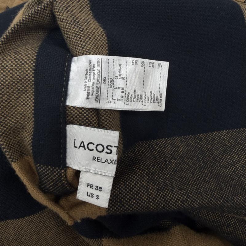 ラコステ LACOSTE ジャケット、上着 ジャケット、ブレザー バッファローチェック リバーシブル シャツ アウター ジャケット ロゴ 刺繍 S チェック X ワンポイント X ロゴ、文字 X 刺繍 キャメル / キャメル / X 黒 / ブラック / black メンズ USED 古着 中古 50160529
