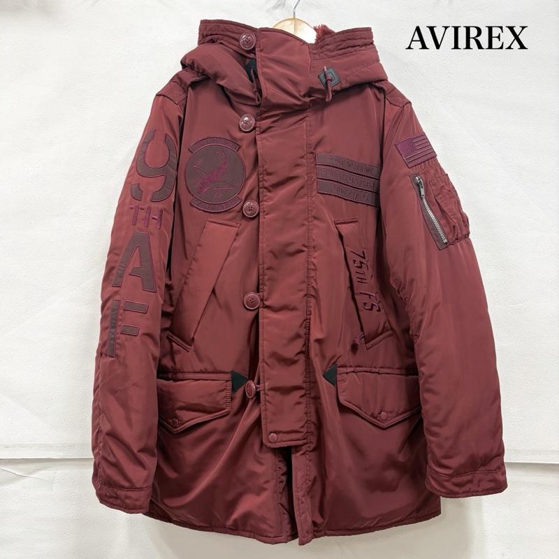 アヴィレックス AVIREX ジャケット、上着 ジャンパー、ブルゾン N-3B タイガーシャークス ワッペン ロゴ 刺繍 ジップアップ フライトジャケット XL ロゴ、文字 X 刺繍 ボルドー / ボルドー / メンズ USED 古着 中古 50160531