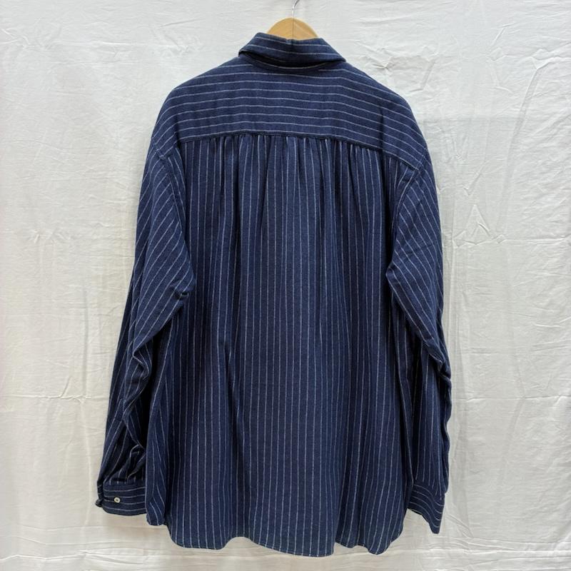 エンポリオアルマーニ EMPORIO ARMANI シャツ、ブラウス 長袖 イタリア製 ストライプ チンスト コットン ボタンシャツ L メンズ USED 古着 中古 50160537